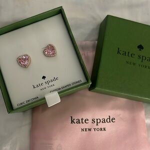 NOT FOR SALE. SOLD Stunning Kate Spade, pink heart earrings